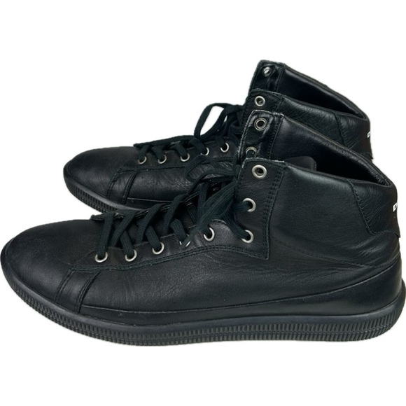 Diesel Dyneckt S Naptik Men's Mid Top Trainers Black Leather Sneaker - Picture 3 of 11